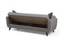 Atelier Del Sofa Zaden - Sofá cama de 3 plazas Gris claro